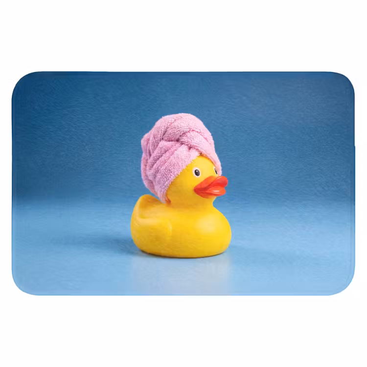 WC Mat - Badeend - Handdoek - Blauw — 1