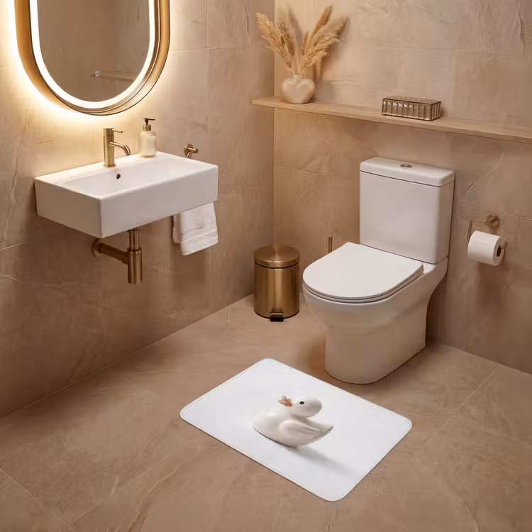WC Mat - Badeend - Minimalistisch - Wit — 4