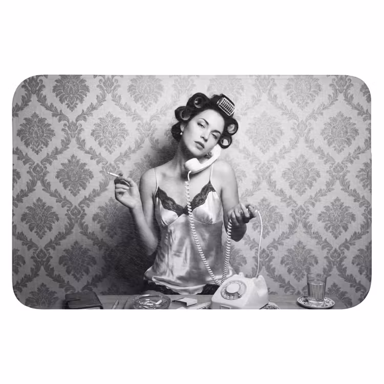WC Mat - Chic - Vrouw - Zwart - Wit — 1