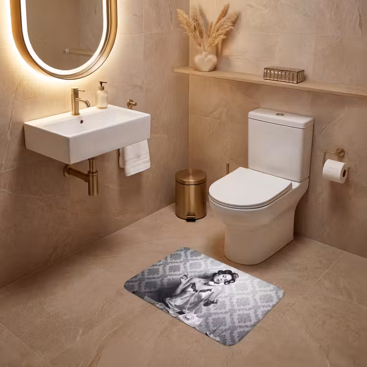 WC Mat - Chic - Vrouw - Zwart - Wit — 4