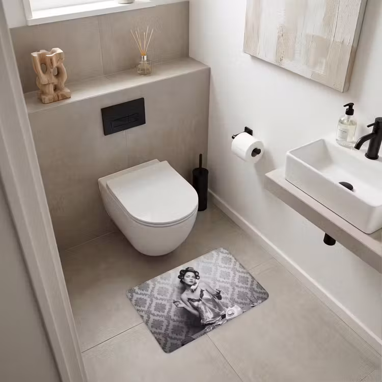 WC Mat - Chic - Vrouw - Zwart - Wit — 6