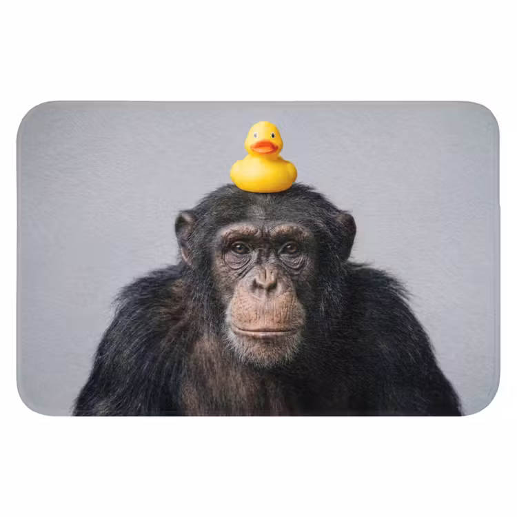 WC Mat - Chimpansee - Badeend - Grijs — 1