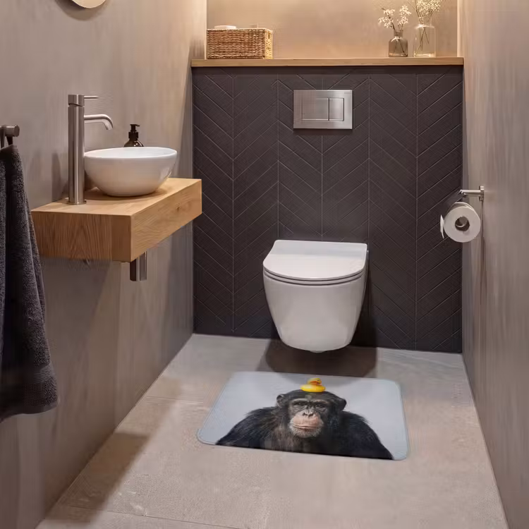 WC Mat - Chimpansee - Badeend - Grijs — 2