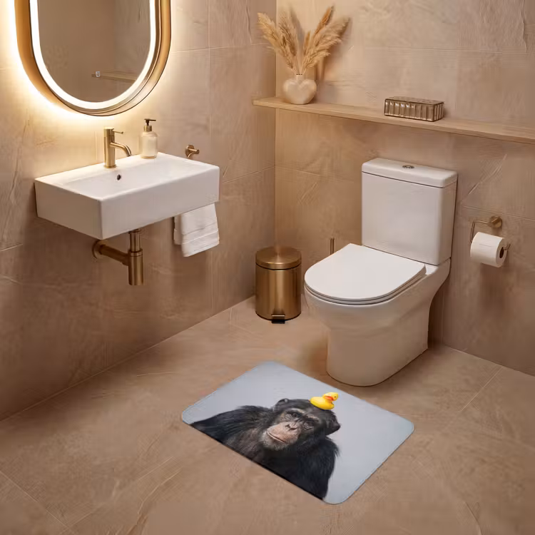 WC Mat - Chimpansee - Badeend - Grijs — 4