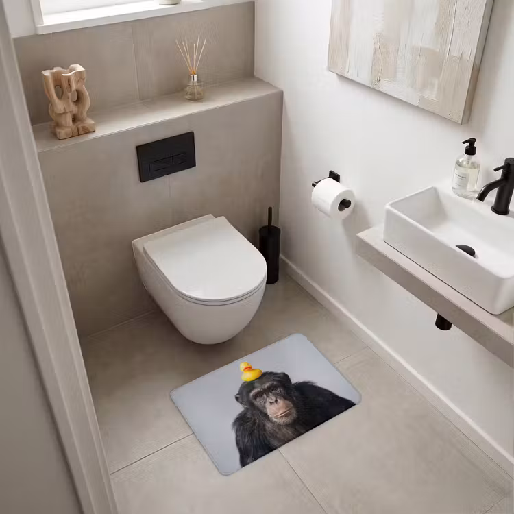 WC Mat - Chimpansee - Badeend - Grijs — 6