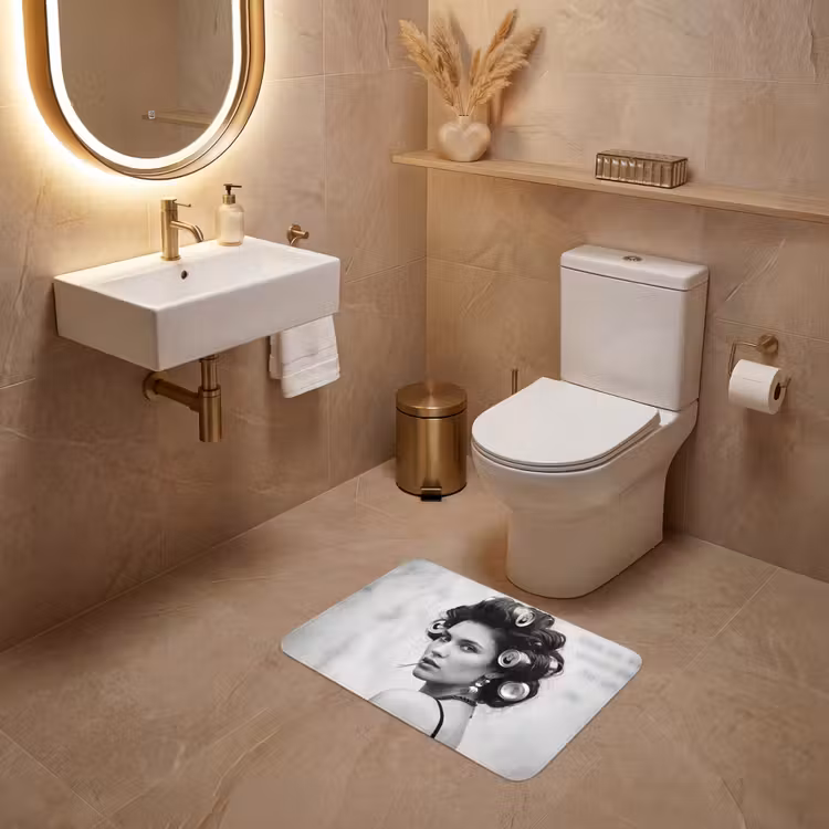 WC Mat - Edgy - Vrouw - Zwart - Wit — 4