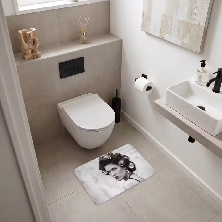WC Mat - Edgy - Vrouw - Zwart - Wit — 6