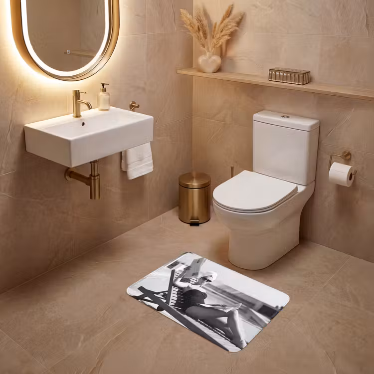 WC Mat - Glamour - Modern - Zwart - Wit — 4