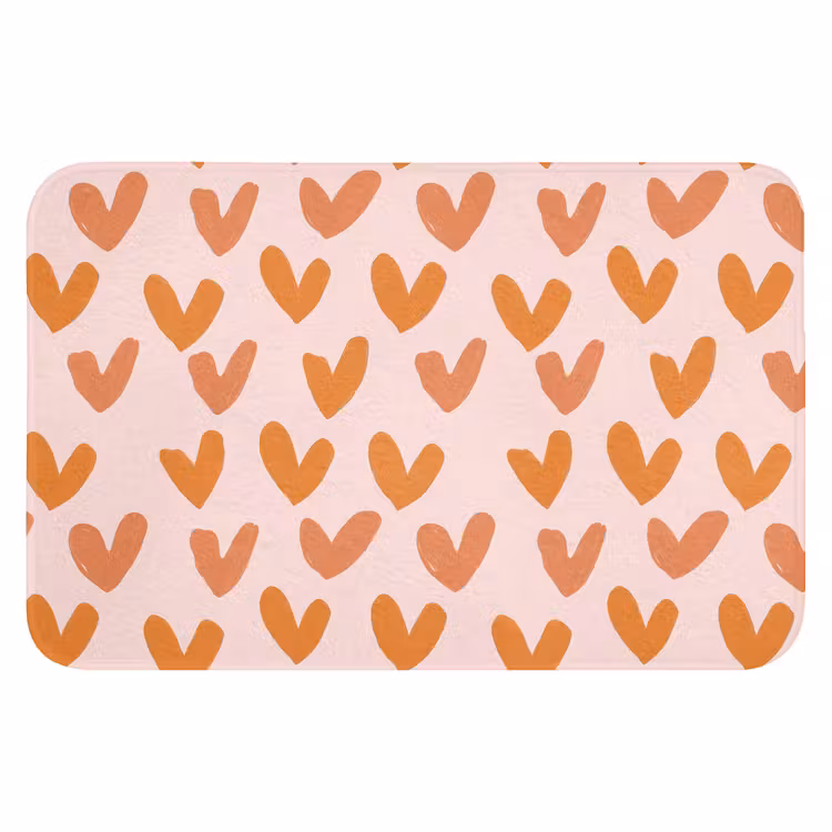 WC Mat - Hartjes - Getekend - Oranje — 1