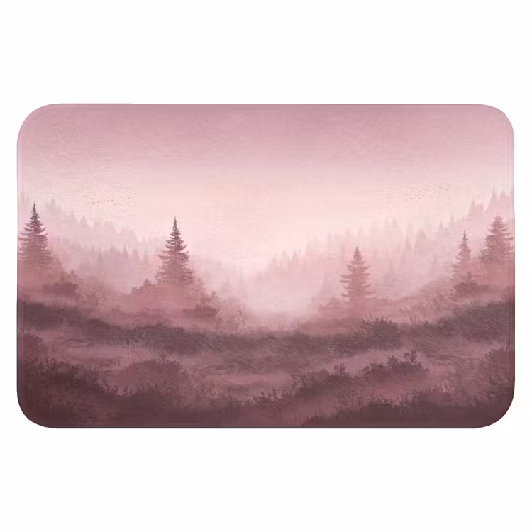 WC Mat - Landschap - Mistig - Roze — 1