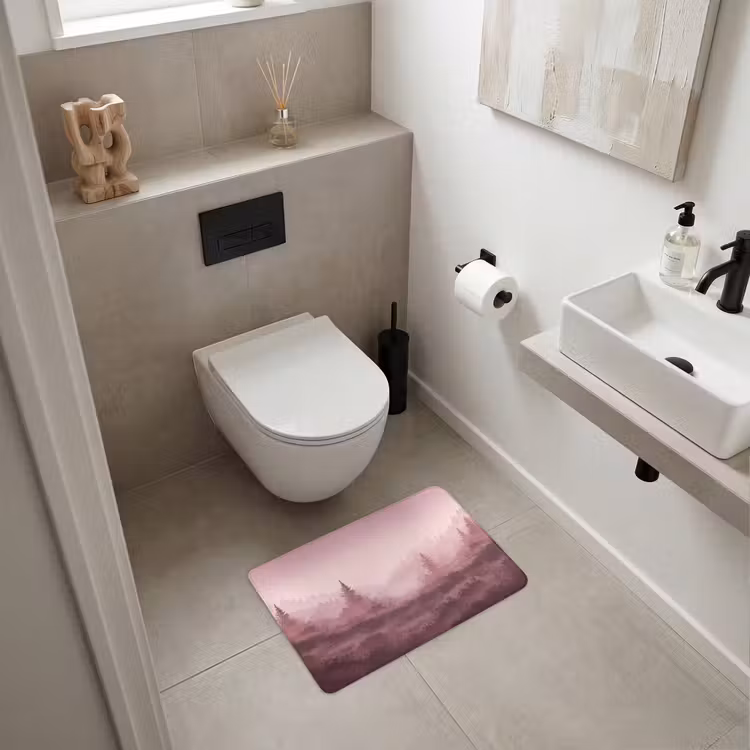 WC Mat - Landschap - Mistig - Roze — 6