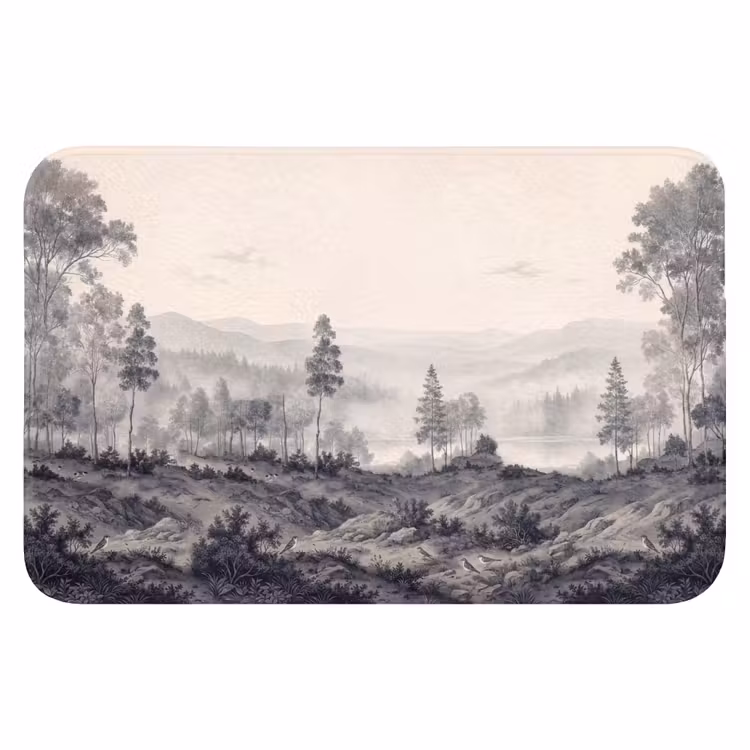 WC Mat - Mistig - Berglandschap - Illustratie — 1