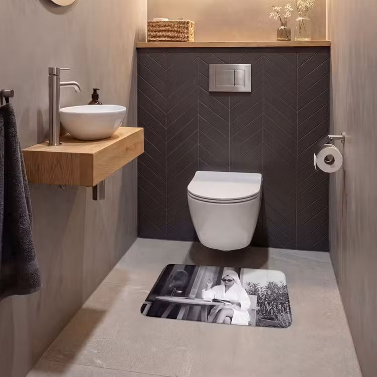 WC Mat - Modern - Vrouw - Zwart - Wit — 2