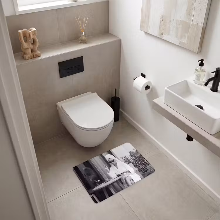 WC Mat - Modern - Vrouw - Zwart - Wit — 6