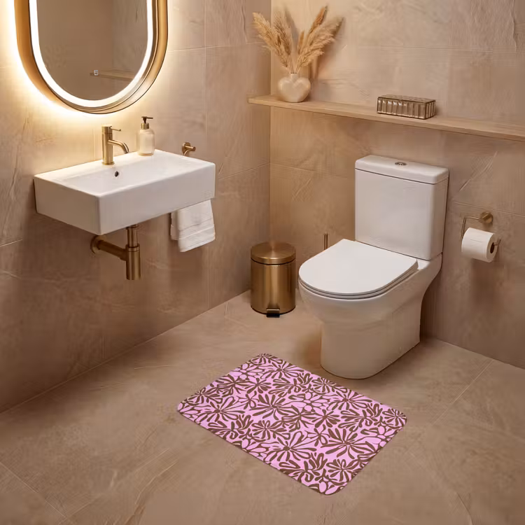 WC Mat - Organisch - Patroon - Roze — 4