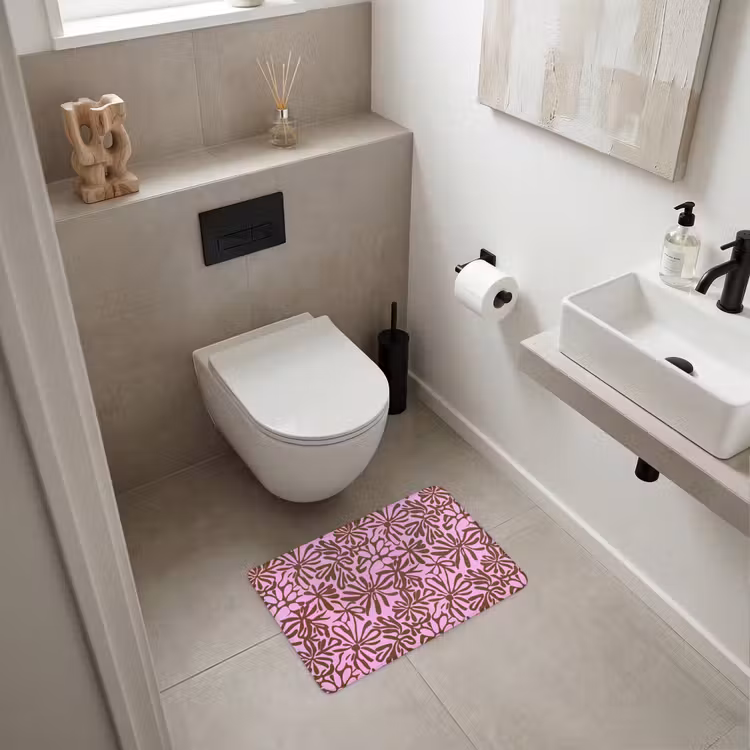 WC Mat - Organisch - Patroon - Roze — 6