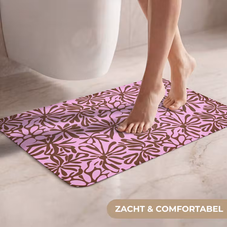 WC Mat - Organisch - Patroon - Roze — 7