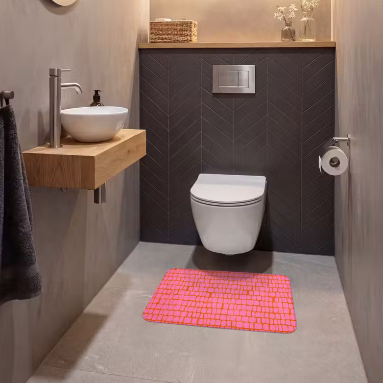 WC Mat - Organisch - Raster - Roze — 2