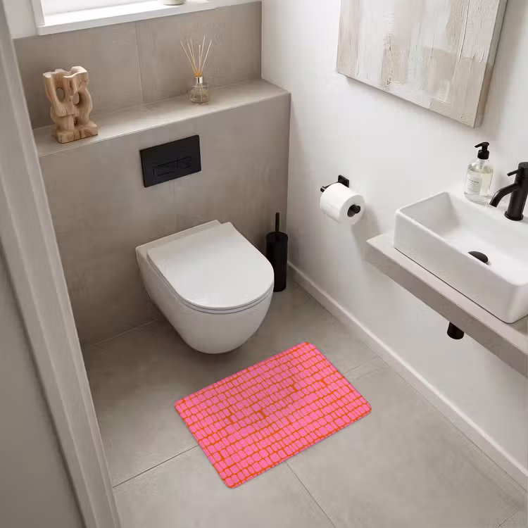 WC Mat - Organisch - Raster - Roze — 6