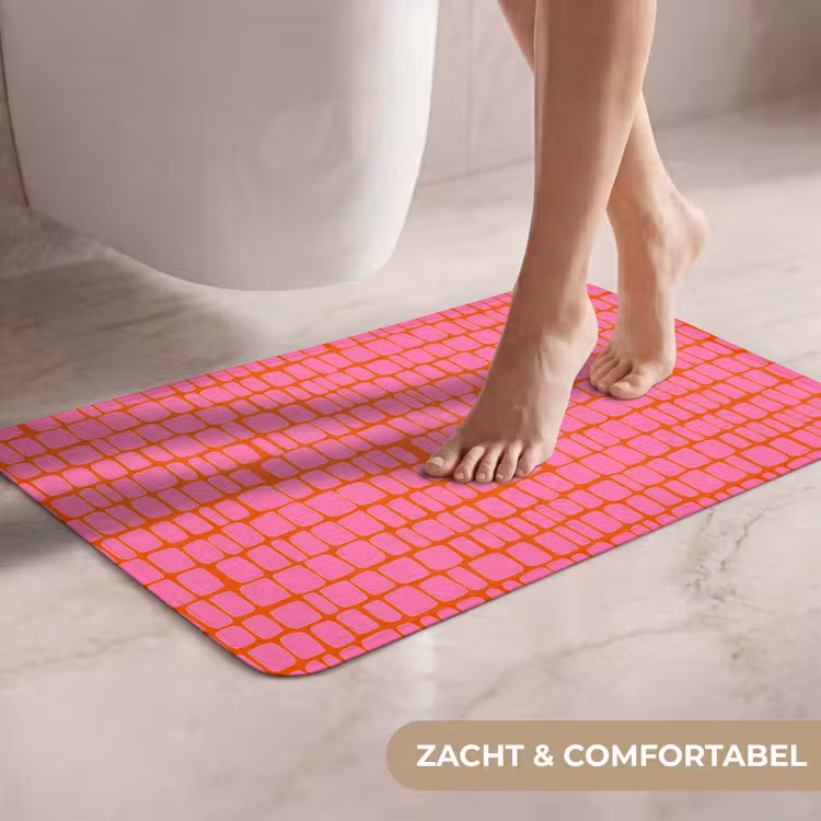 WC Mat - Organisch - Raster - Roze — 7