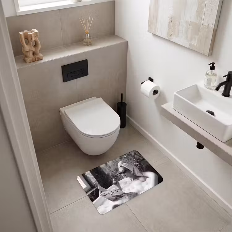 WC Mat - Relaxt - Bad - Zwart - Wit — 6