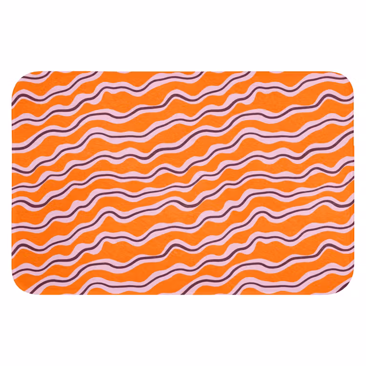 WC Mat - Retro - Golvend - Oranje — 1
