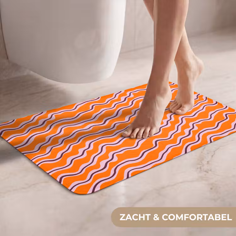WC Mat - Retro - Golvend - Oranje — 7