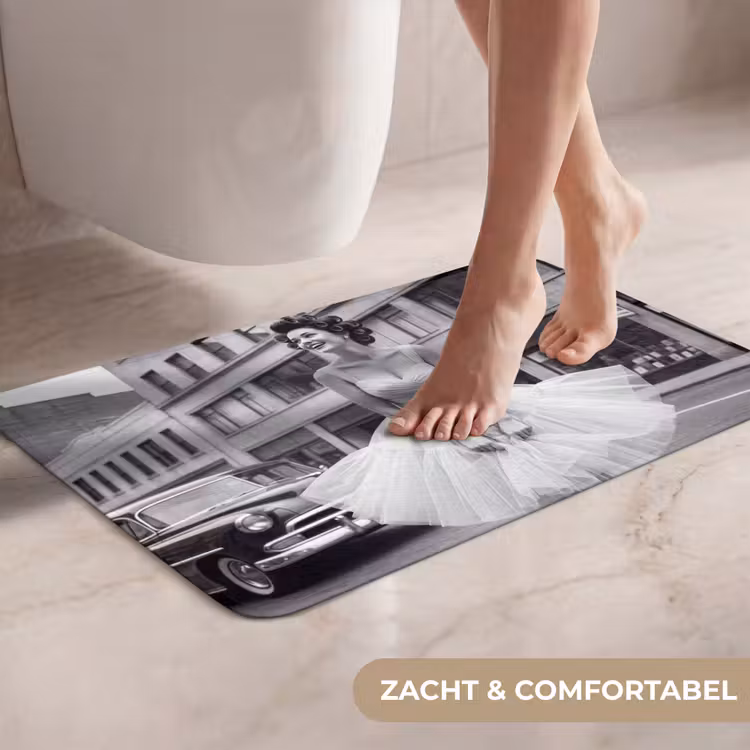 WC Mat - Retro - Vrouw - Zwart - Wit — 7