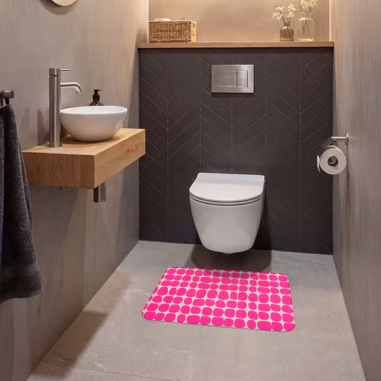 WC Mat - Stippen - Patroon - Roze — 2