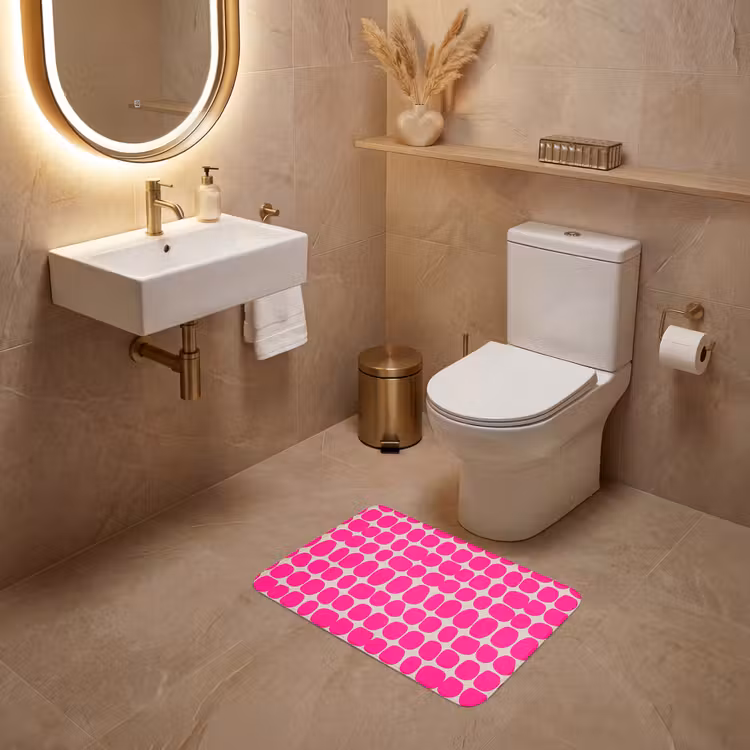 WC Mat - Stippen - Patroon - Roze — 4
