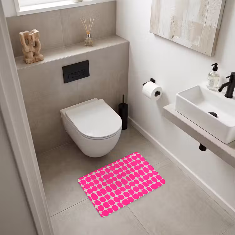 WC Mat - Stippen - Patroon - Roze — 6