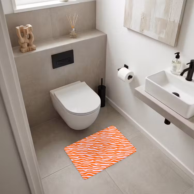 WC Mat - Strepen - Dynamisch - Oranje — 6