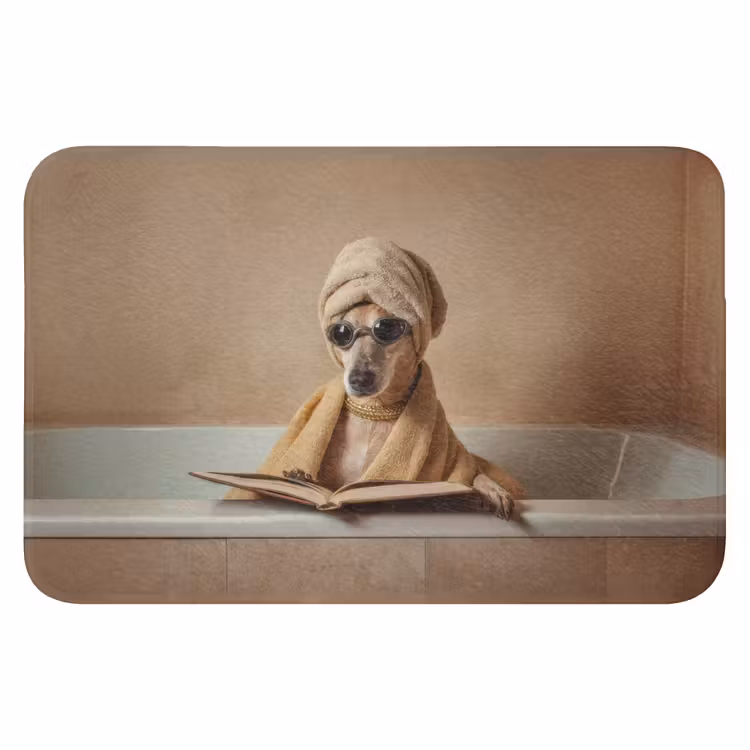 WC Mat - Bad - Hond - Boek - Zonnebril — 1