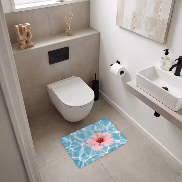 WC Mat - Hibiscus - Water - Roze — 6