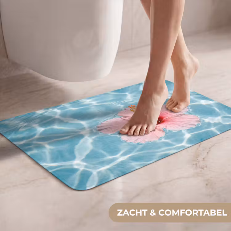 WC Mat - Hibiscus - Water - Roze — 7