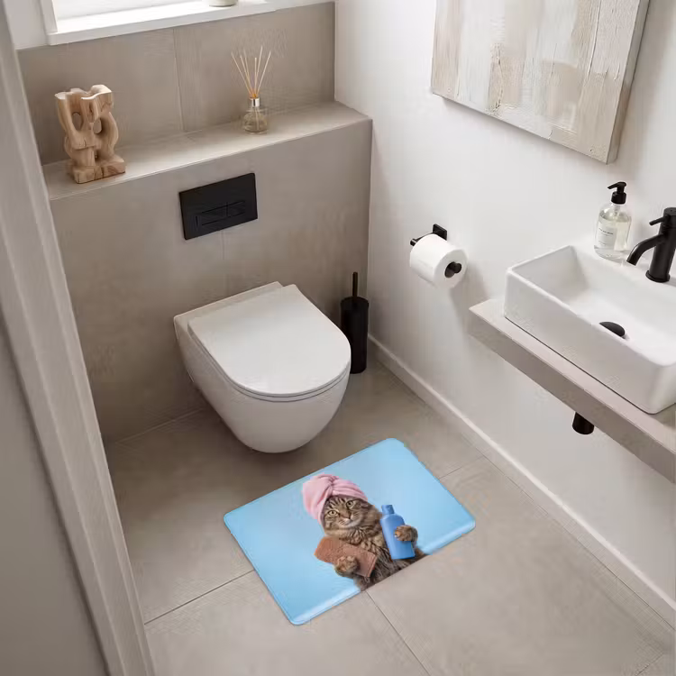 WC Mat - Kat - Handdoek - Washand - Zeep — 6
