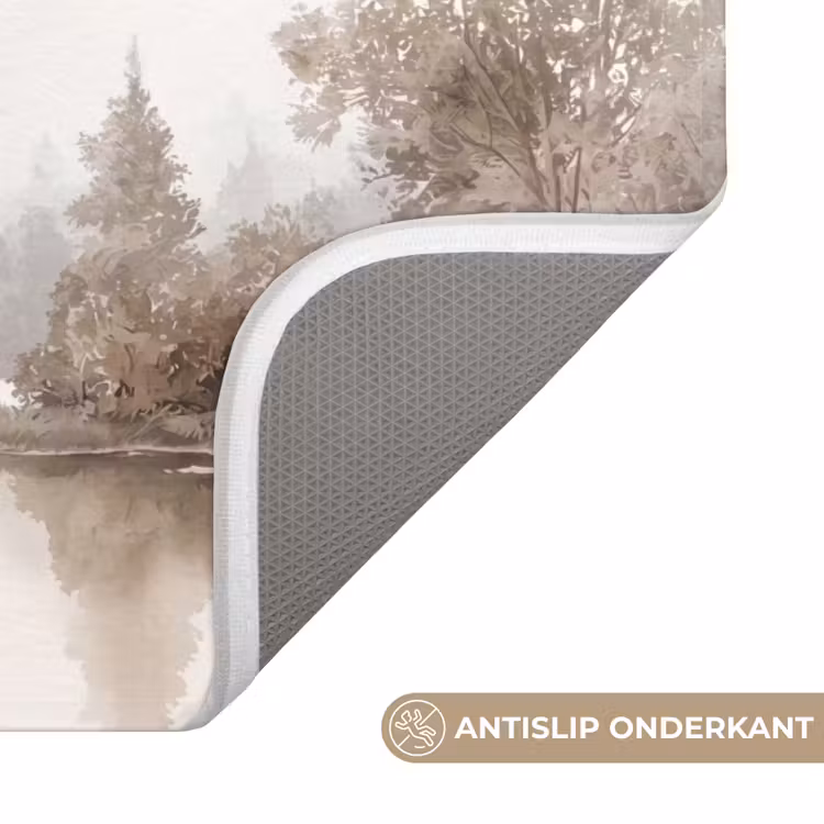 WC Mat - Rivierlandschap - Minimalistisch - Aardetinten — 3