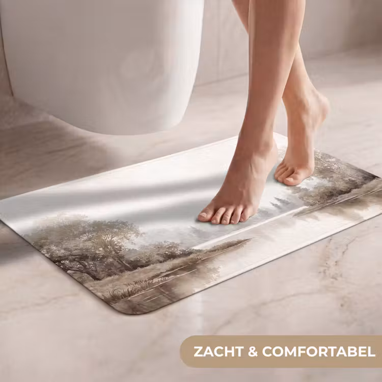 WC Mat - Rivierlandschap - Minimalistisch - Aardetinten — 7