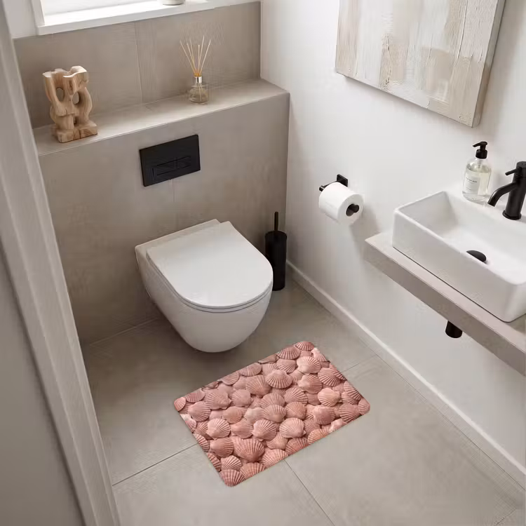 WC Mat - Schelpen - Patroon - Roze — 6