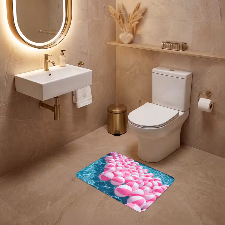 WC Mat - Strandballen - Roze - Water — 4