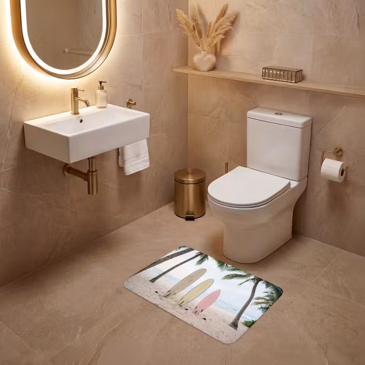 WC Mat - Surfboard - Palmbomen - Kleurrijk — 4