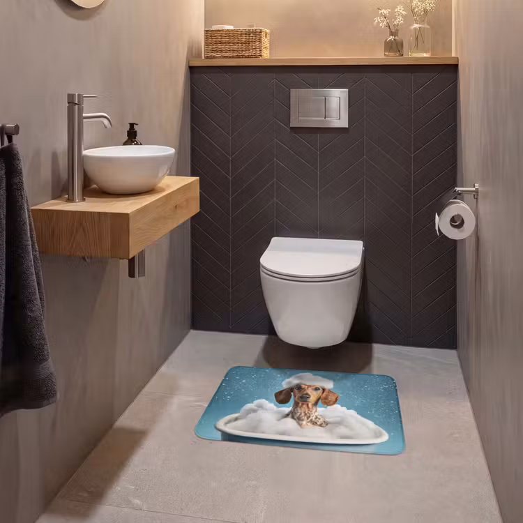 WC Mat - Teckel - Bad - Schuim - Waterdruppels — 2