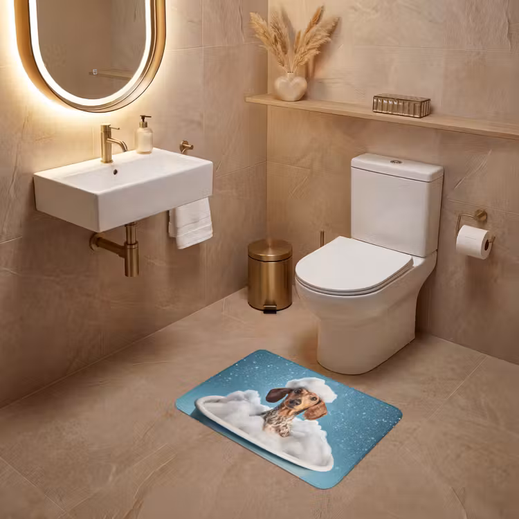 WC Mat - Teckel - Bad - Schuim - Waterdruppels — 4