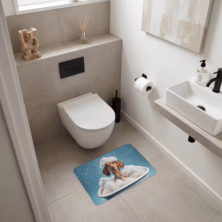 WC Mat - Teckel - Bad - Schuim - Waterdruppels — 6