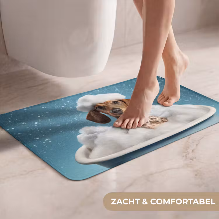 WC Mat - Teckel - Bad - Schuim - Waterdruppels — 7