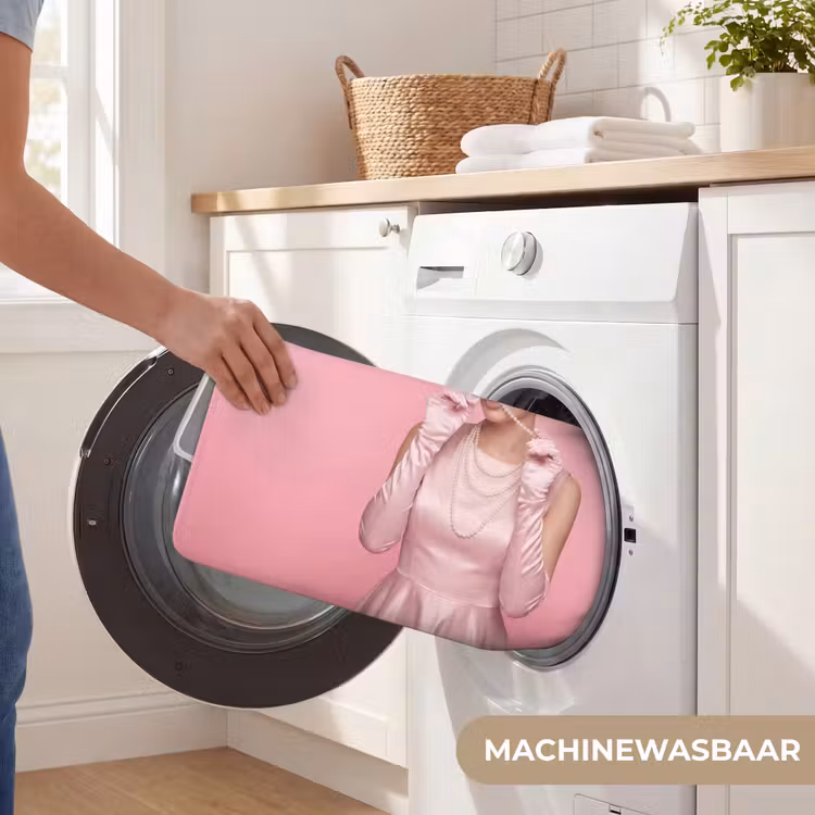 WC Mat - Vrouw - Roze - Parelketting - Krulspelden — 5