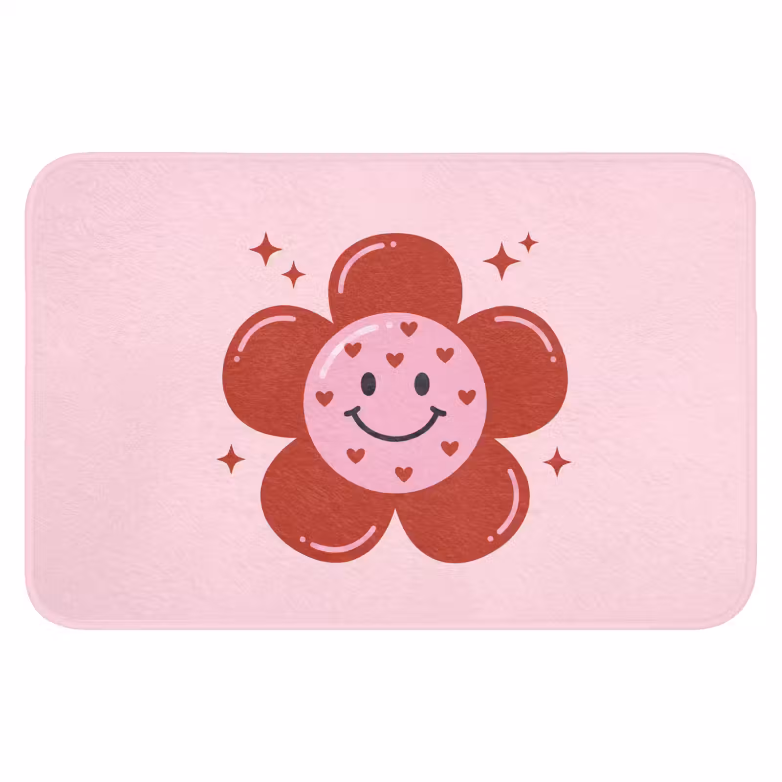 WC Mat - Bloem - Roze - Hartjes — 1