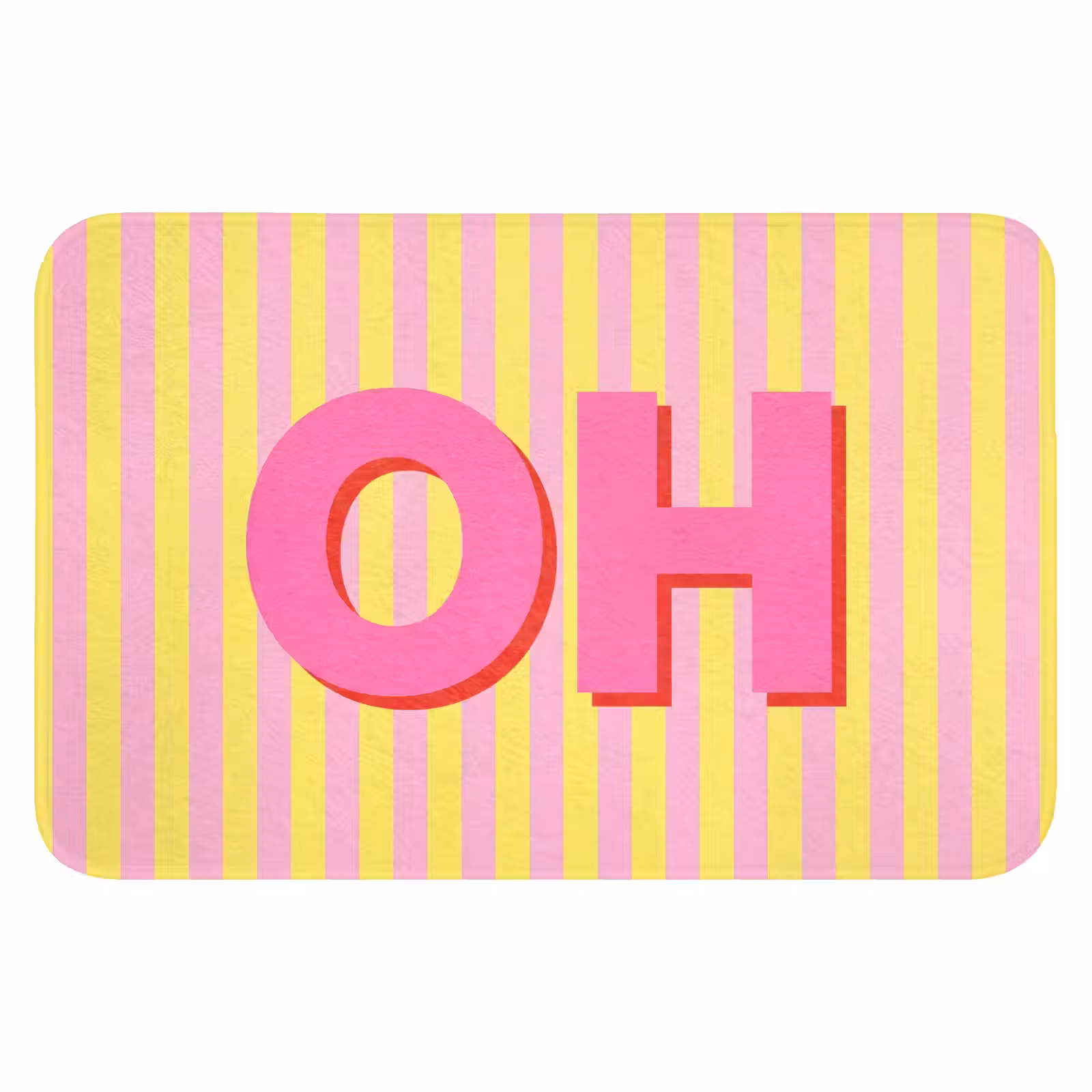WC Mat - Tekst - Strepen - Roze — 1