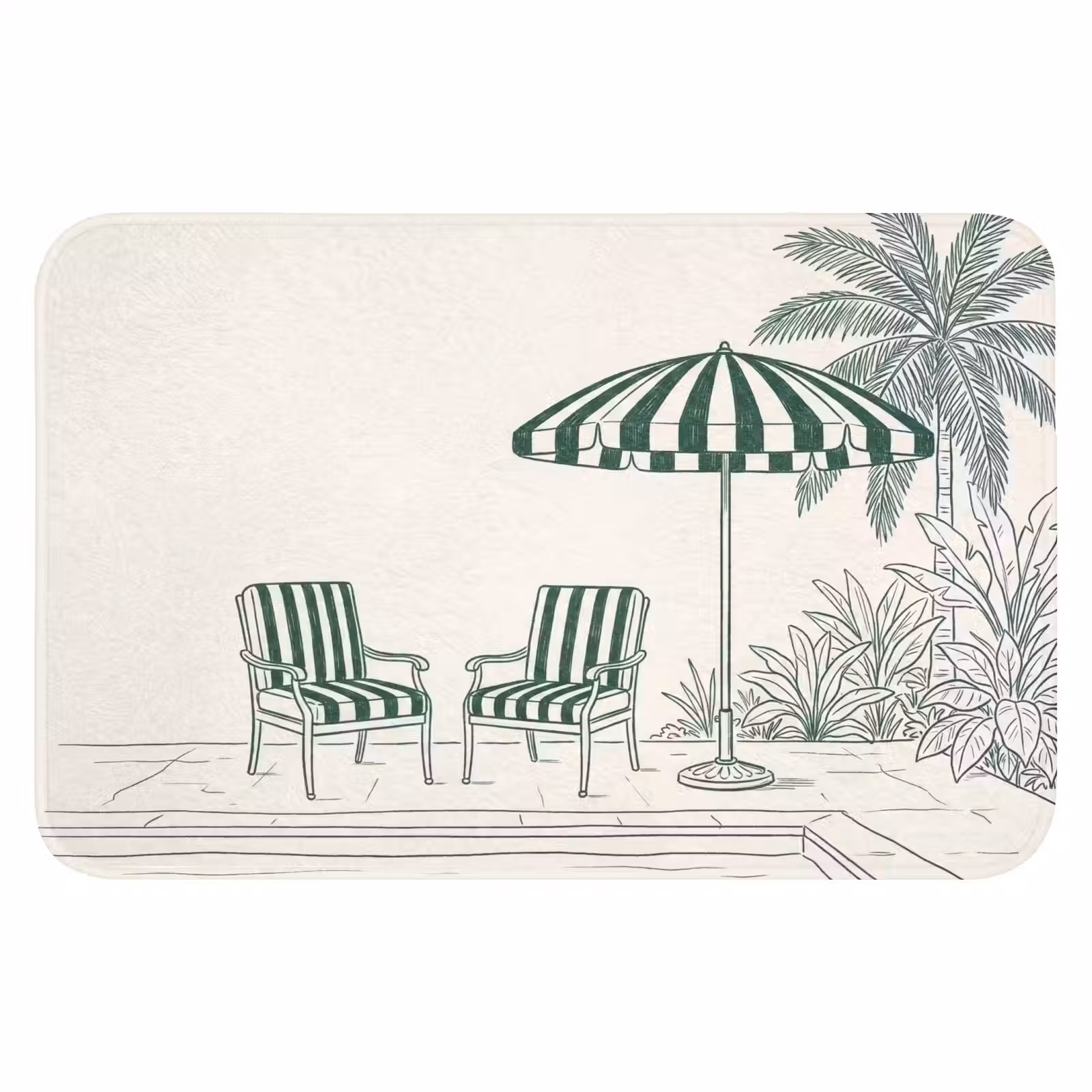 WC Mat - Terras - Illustratie - Groen — 1