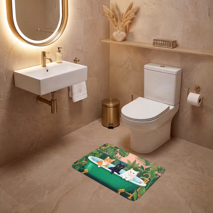 WC Mat - Badkamer - Kattenparade - Kleurrijk — 4